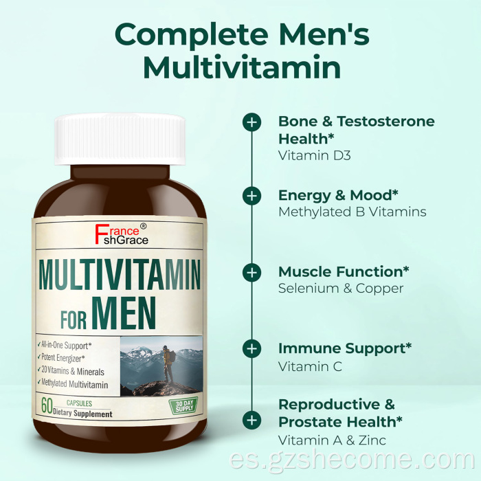 Shecome Cápsulas multivitamínicas para hombres Energía Salud de la próstata